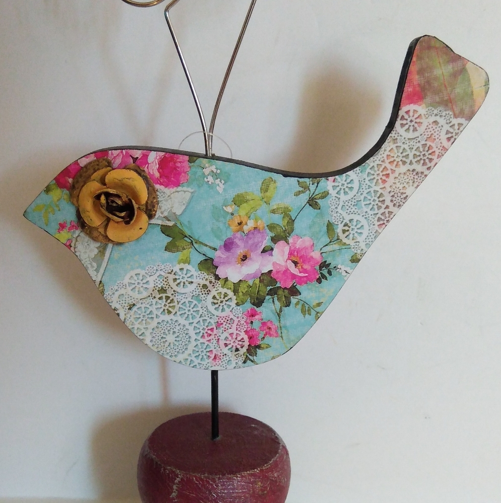 Rustic Bird Photo Holder